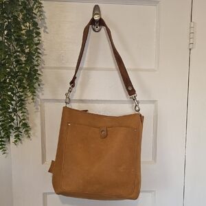 Tan All Leather Shoulder Bag